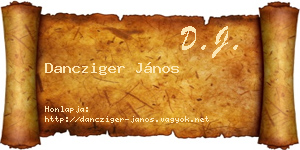 Dancziger János névjegykártya